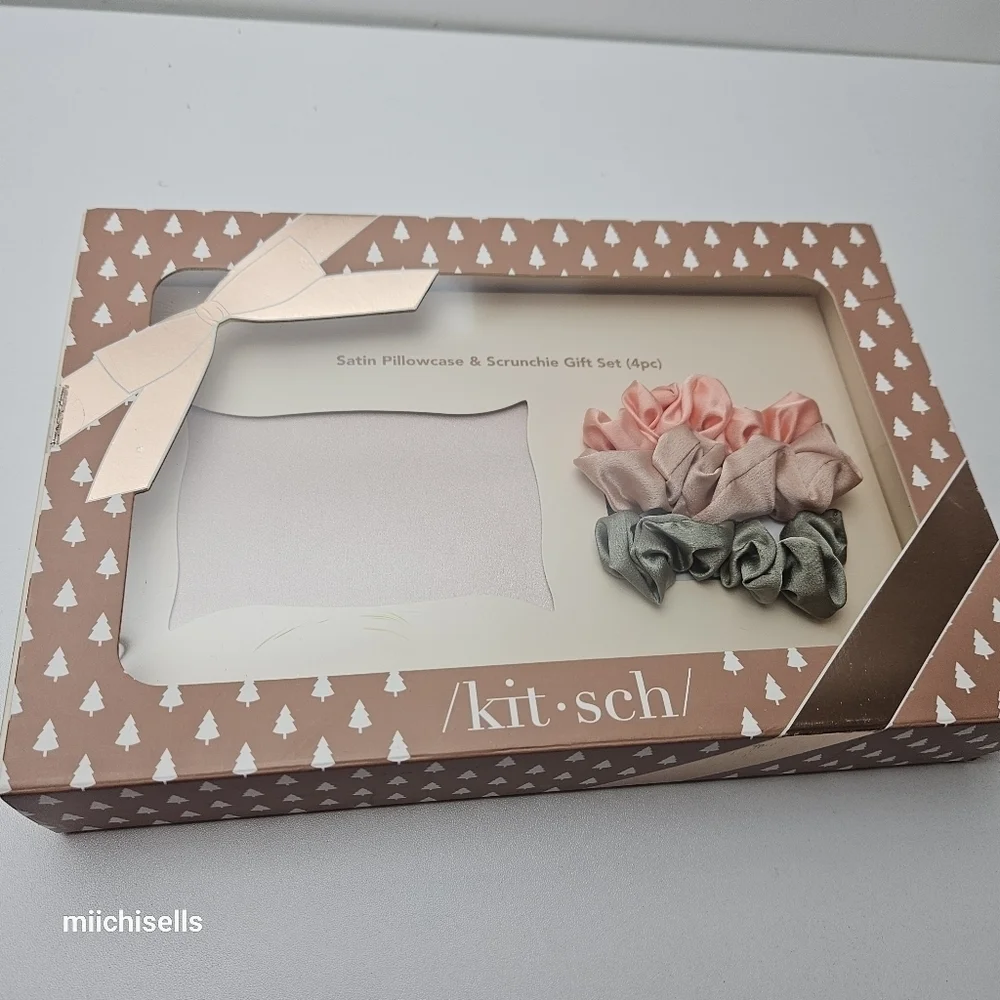 Kitsch satin pillow case and scrunchies gift set - Picture 4 of 5